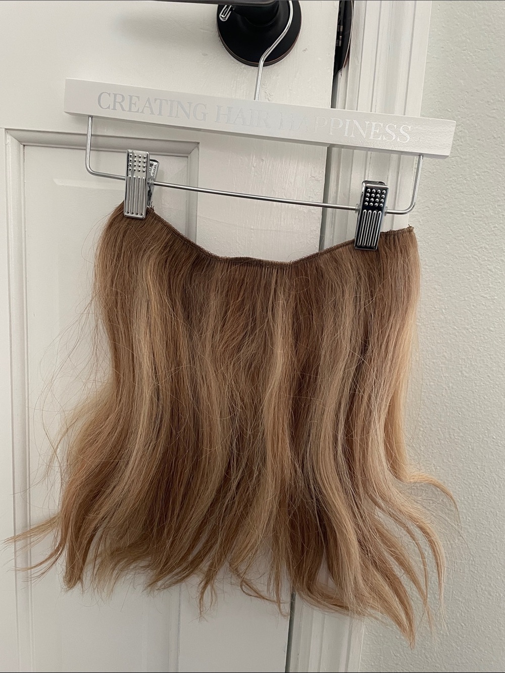 Natural Light Brown halo  Hair Extension - Seamless Volume